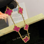 [Dream]NEW CLOVER 5 MOTIFS PINK ENAMEL BRACELET