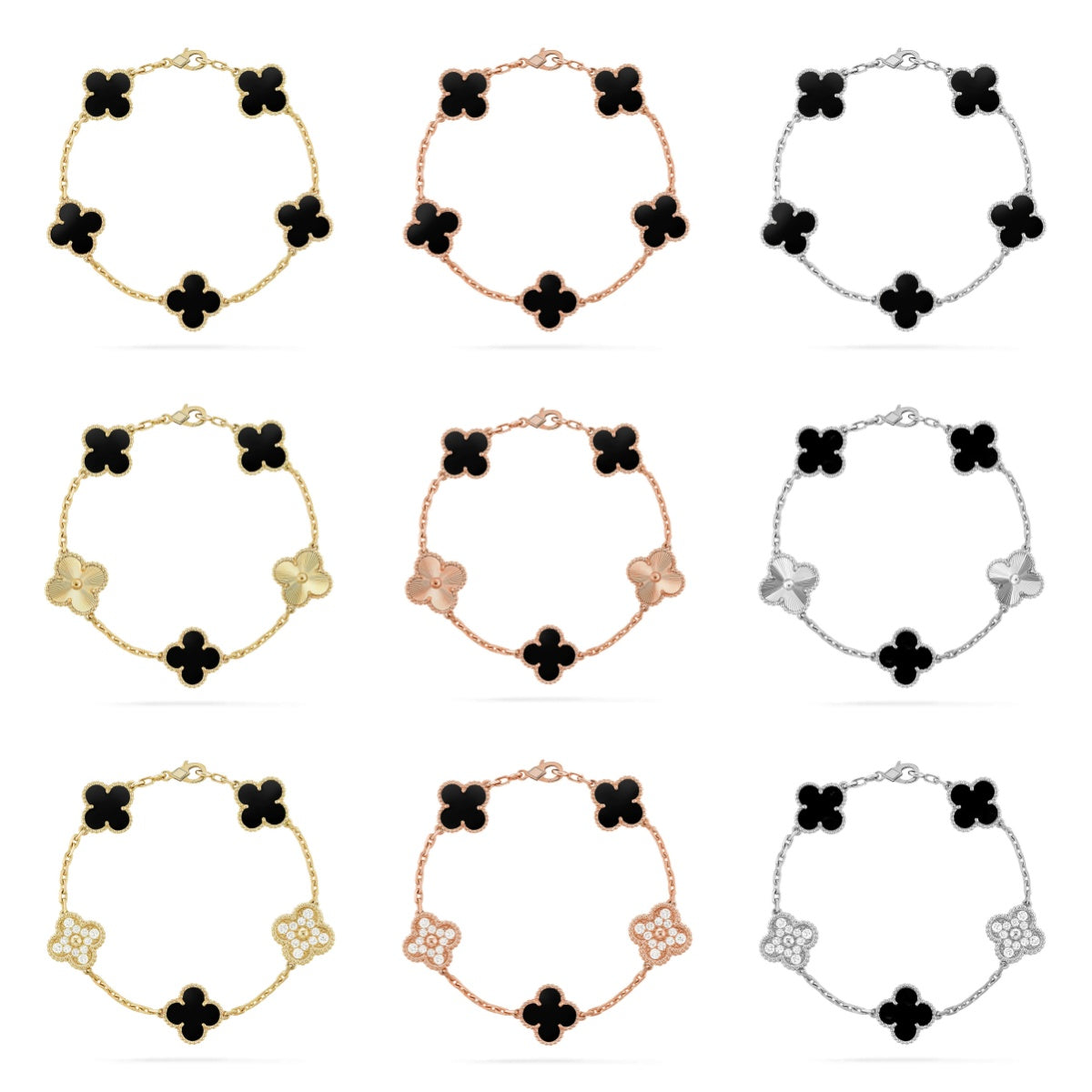 [Dream ]New CLOVER 5 MOTIF ONYXS BRACELET COLLECTION