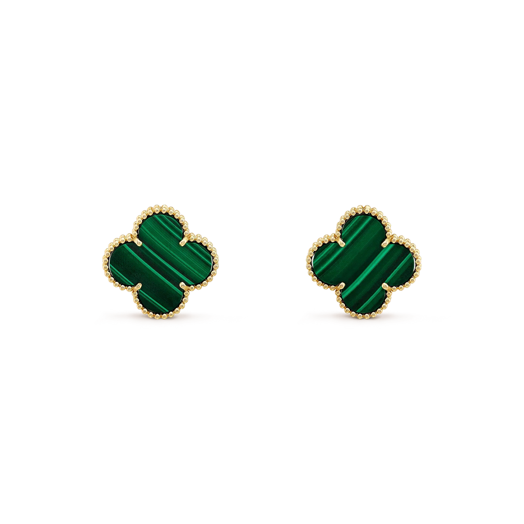 Dream CLOVER MINI 9,5 MM OHRRINGE AUS MALACHIT