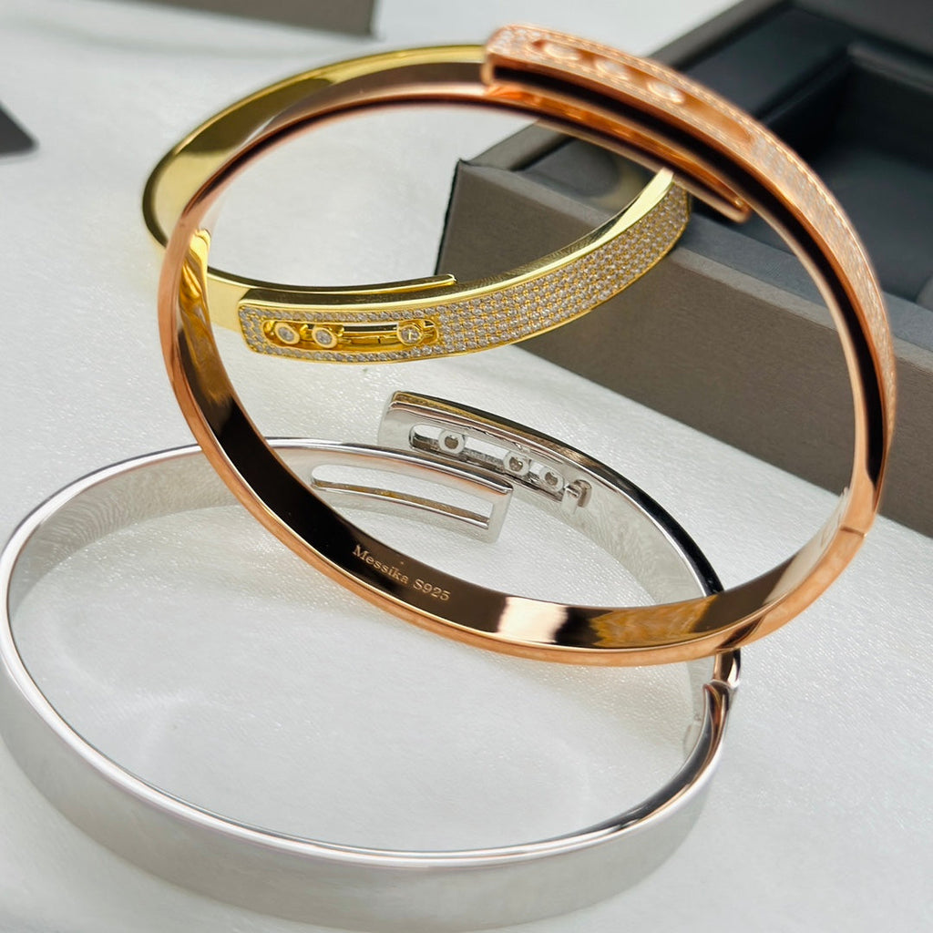 [Dream]Move Noa Rose Gold Pavé Diamond Bangle Bracelet