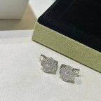 Dream CLOVER 1 MOTIFS DIAMOND STUD EARRINGS SILVER