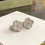 Dream CLOVER 1 MOTIFS DIAMOND STUD EARRINGS SILVER