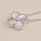 Dream CLOVER 15MM DIAMANT-LASER-HALSKETTE SILBER