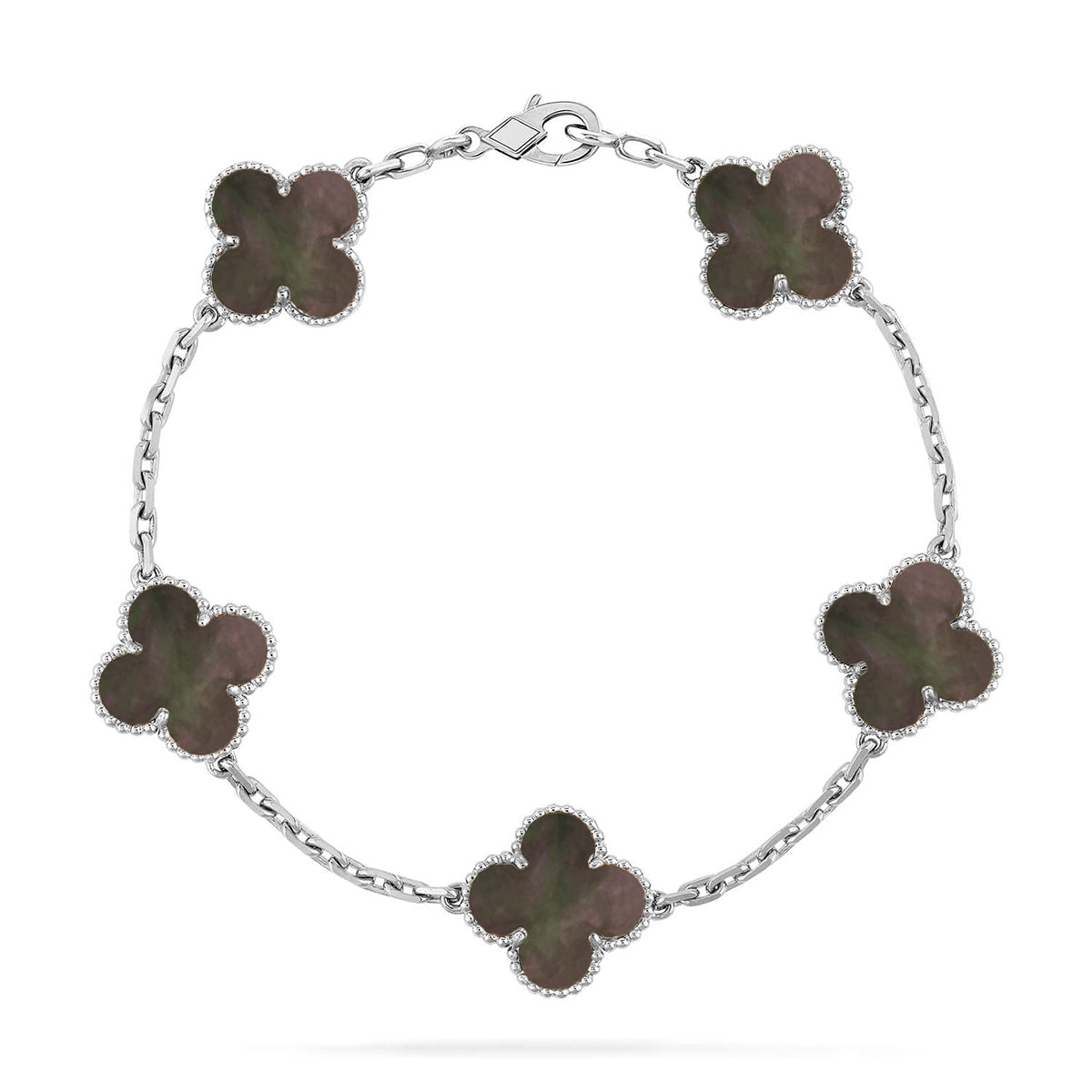 [Dream ]New CLOVER 5 MOTIF GRAY MOP BRACELET COLLECTION