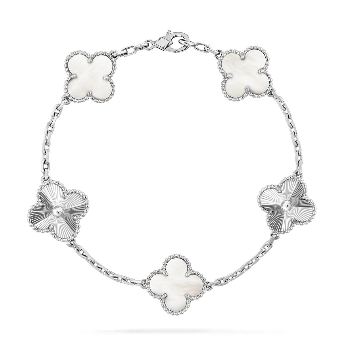 [Dream ]New CLOVER WHITE PEARL MOP 5 MOTIF BRACELET COLLECTION