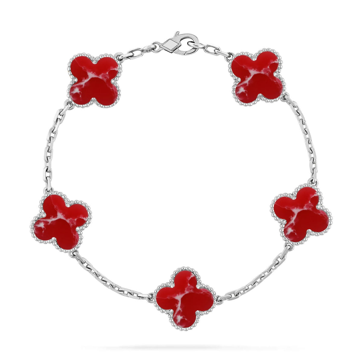 [Dream ]New CLOVER 5 MOTIF RED PATTERN BRACELET COLLECTION
