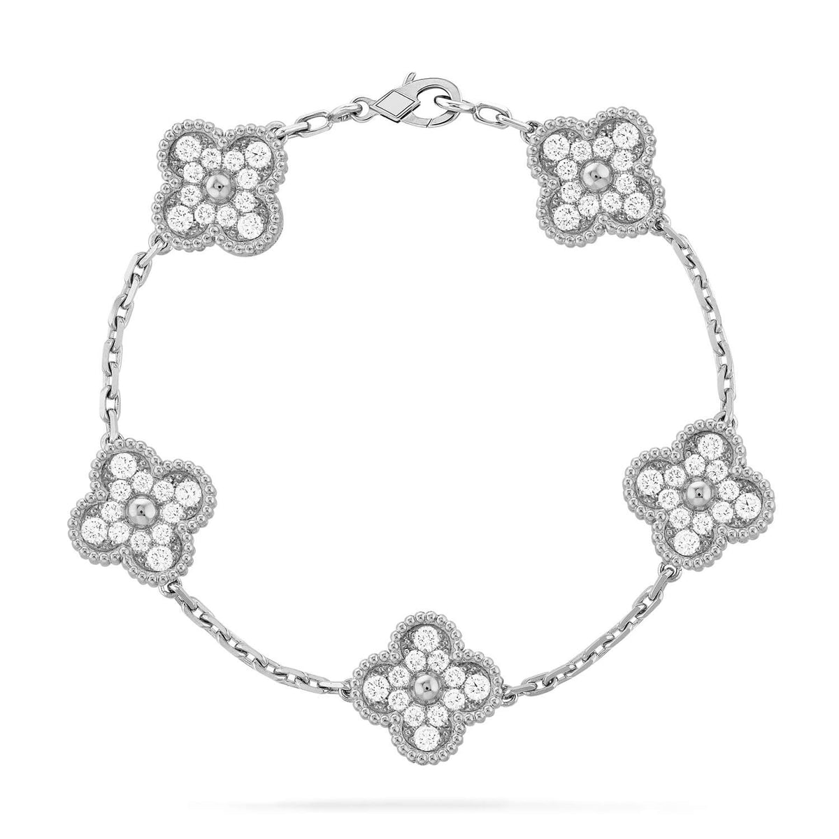 [Dream ] New  CLOVER 5 MOTIF FULL DIAMOND BRACELET COLLECTION