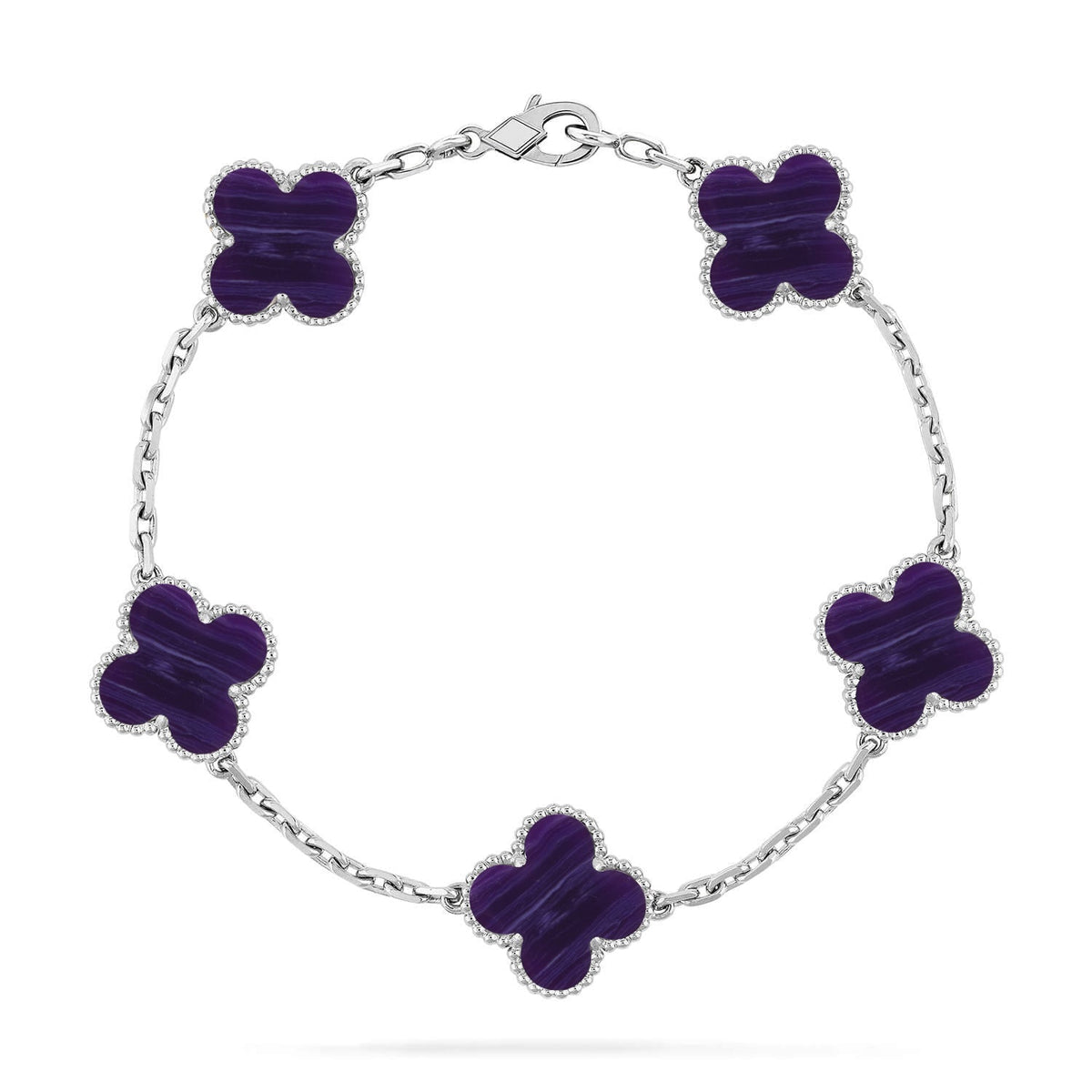 [Dream ]New CLOVER 5 MOTIF PURPLE STRIPES BRACELET COLLECTION