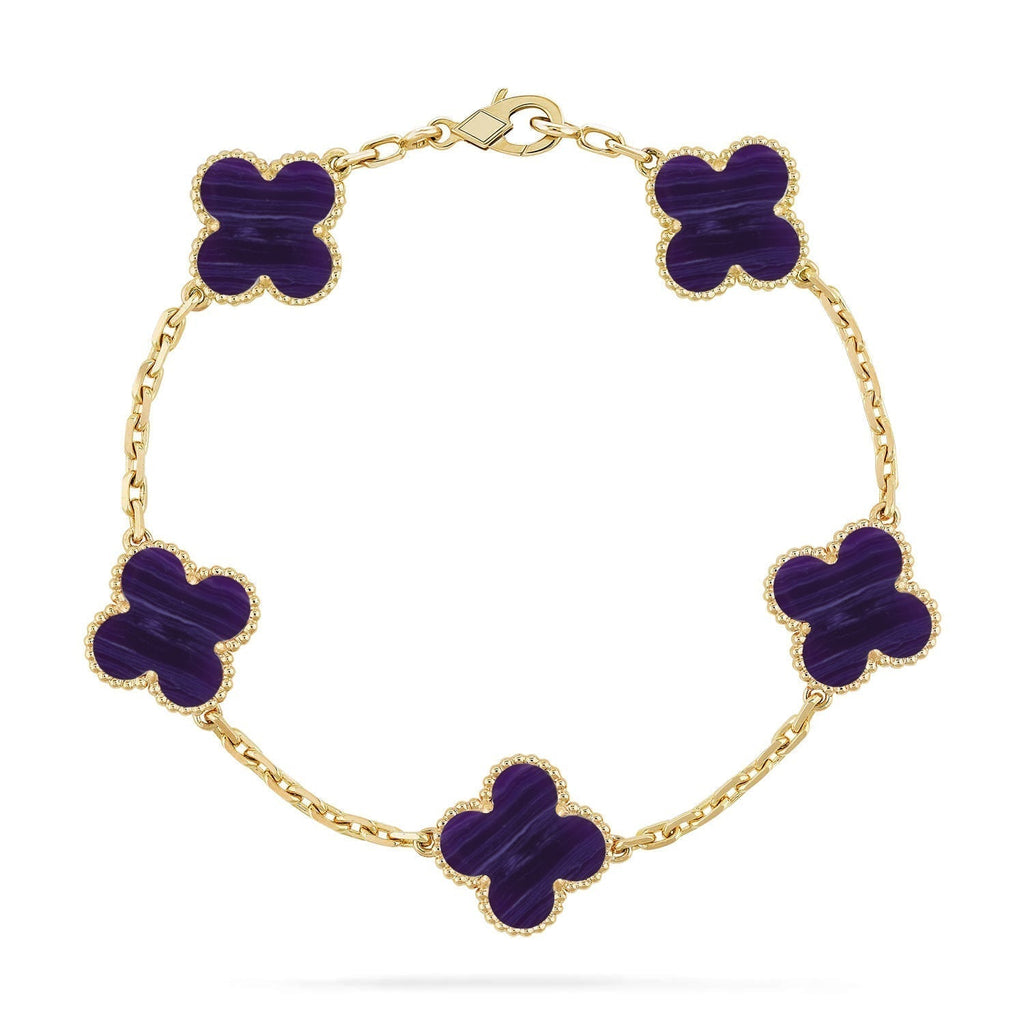 [Dream ]NEUE CLOVER 5 MOTIV LILA STREIFEN ARMBAND KOLLEKTION