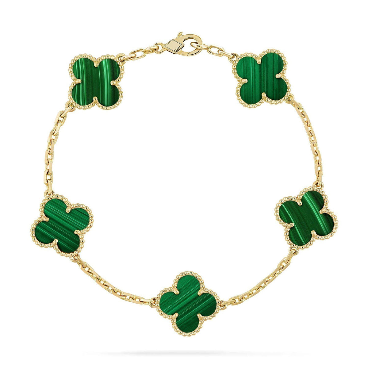 [Dream ]New  CLOVER 5 MOTIF MALACHITE BRACELET COLLECTION