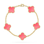 [Dream ]Neue CLOVER 5 MOTIVE ARMBAND-KOLLEKTION AUS ROSA PERLMUTT