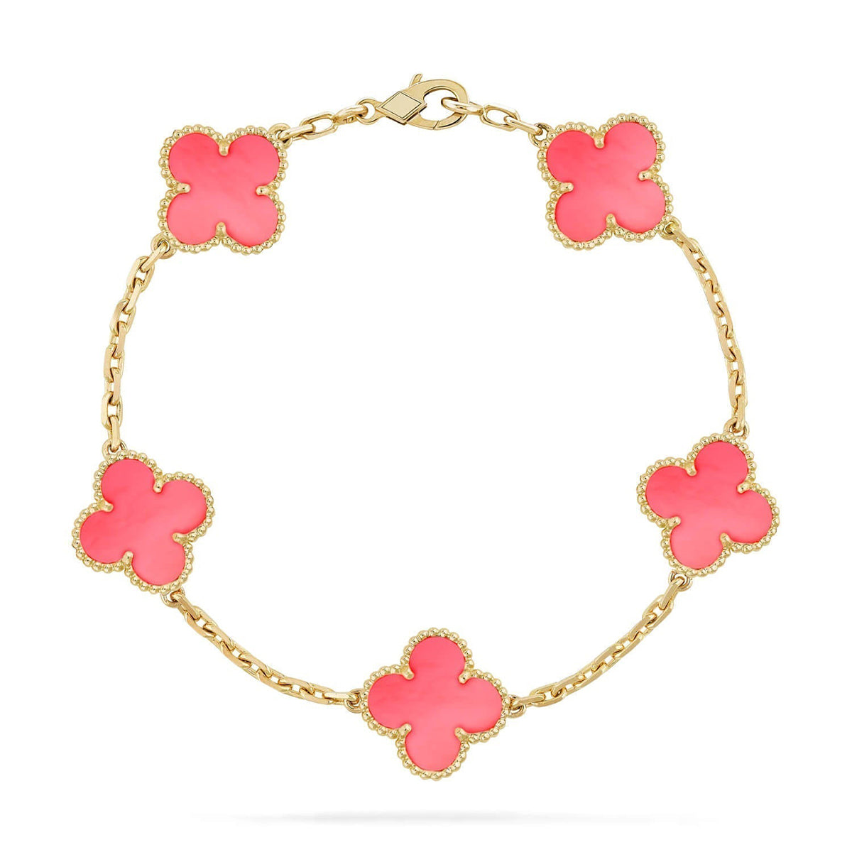 [Dream ]New  CLOVER 5 MOTIFS  PINK MOP BRACELET COLLECTION