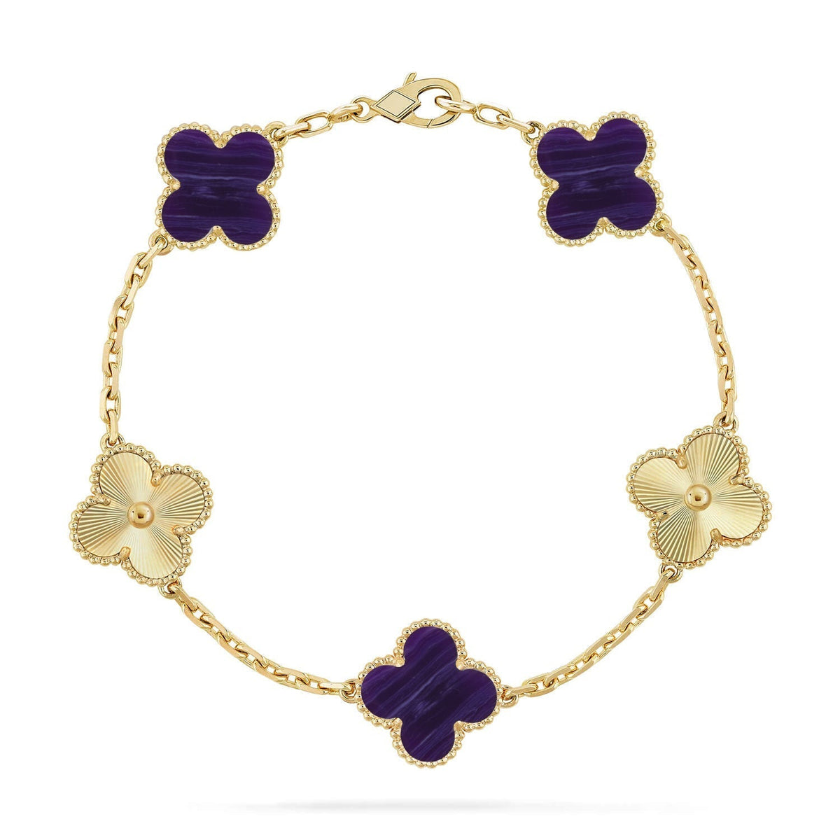 [Dream ]New CLOVER 5 MOTIF PURPLE STRIPES BRACELET COLLECTION