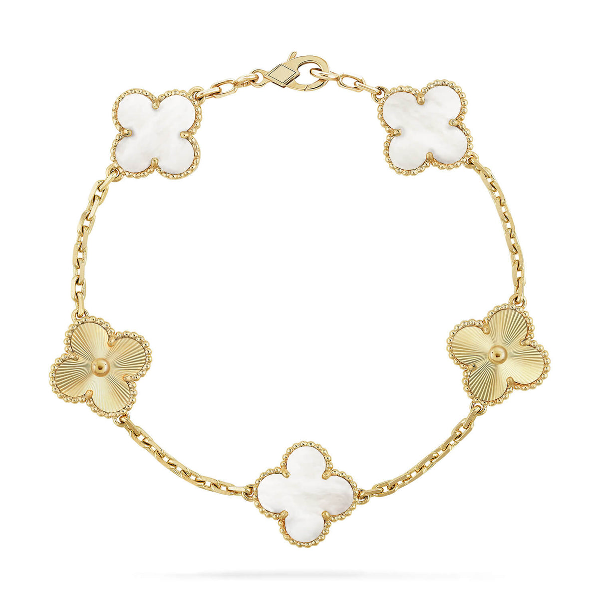 [Dream ]New CLOVER WHITE PEARL MOP 5 MOTIF BRACELET COLLECTION