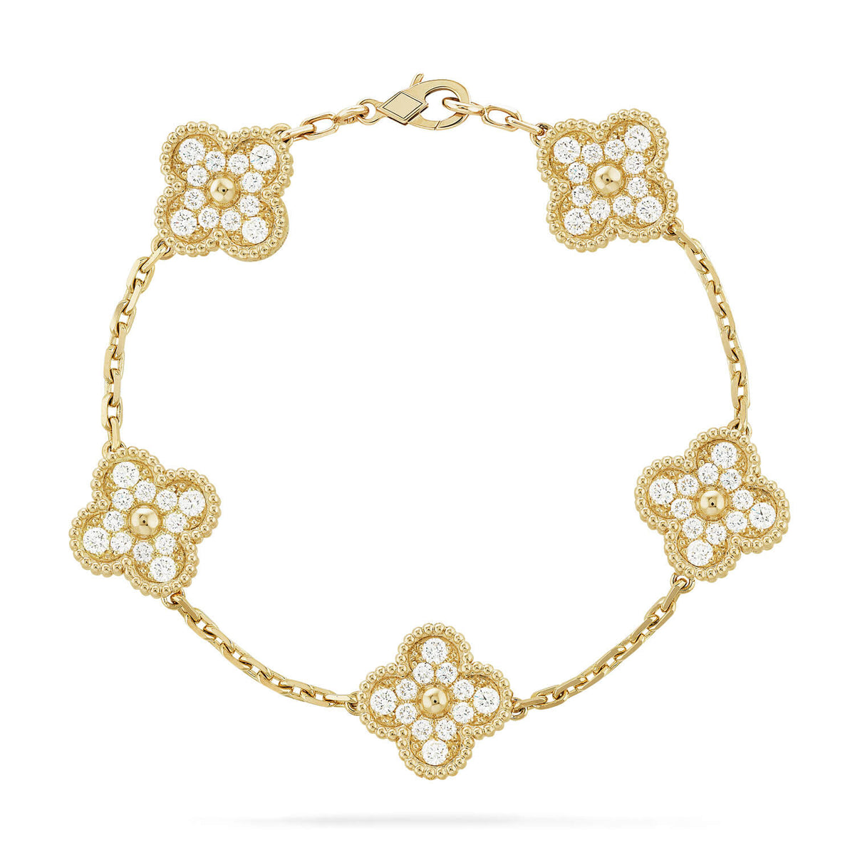 [Dream ] New  CLOVER 5 MOTIF FULL DIAMOND BRACELET COLLECTION