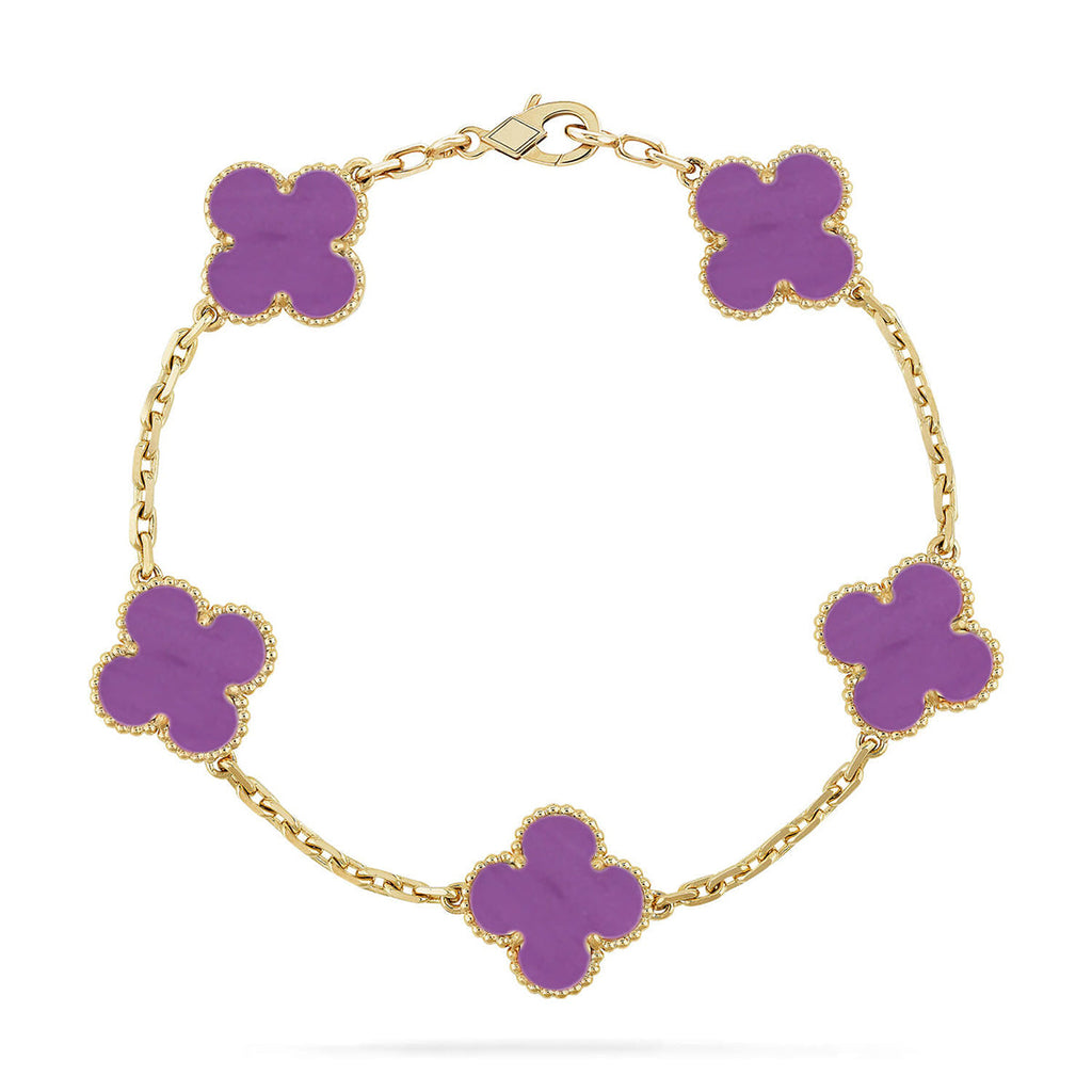 [Dream ]New  CLOVER 5 MOTIF VIOLET BRACELET COLLECTION