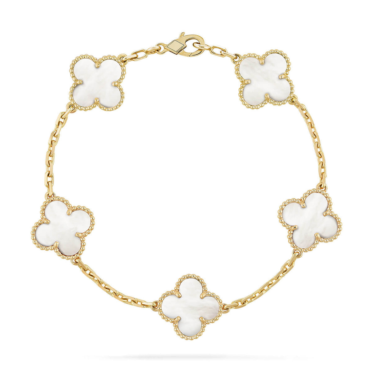 [Dream ]New CLOVER WHITE PEARL MOP 5 MOTIF BRACELET COLLECTION