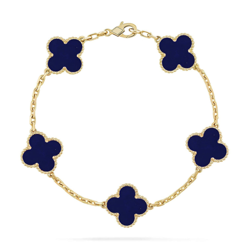 [Dream ]New CLOVER 5 MOTIF LAPIS LAZULI BRACELET COLLECTION
