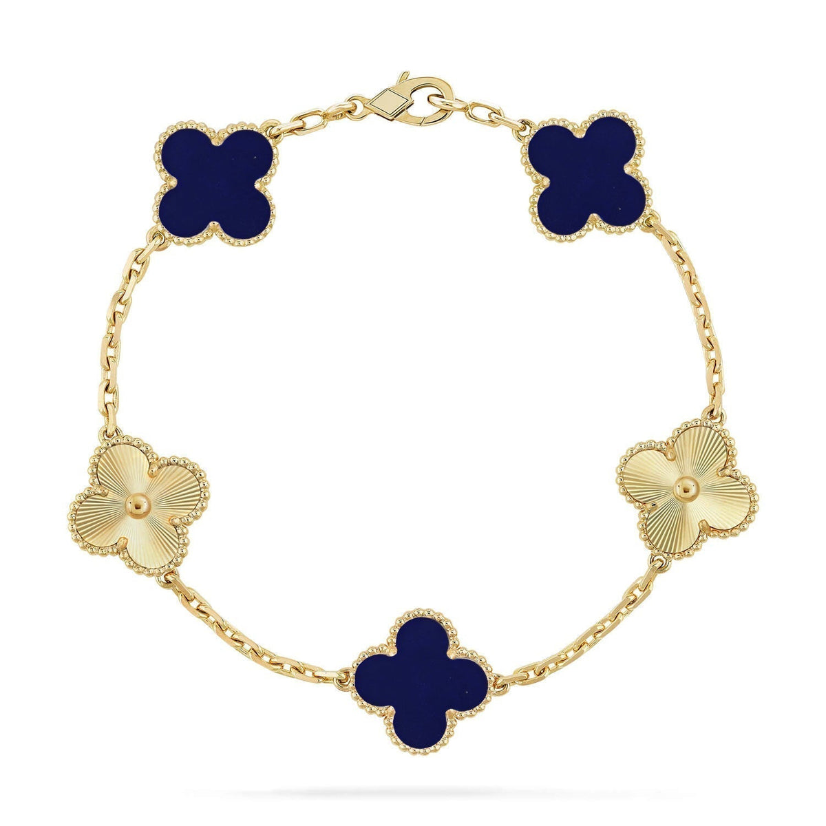 [Dream ]New CLOVER 5 MOTIF LAPIS LAZULI BRACELET COLLECTION