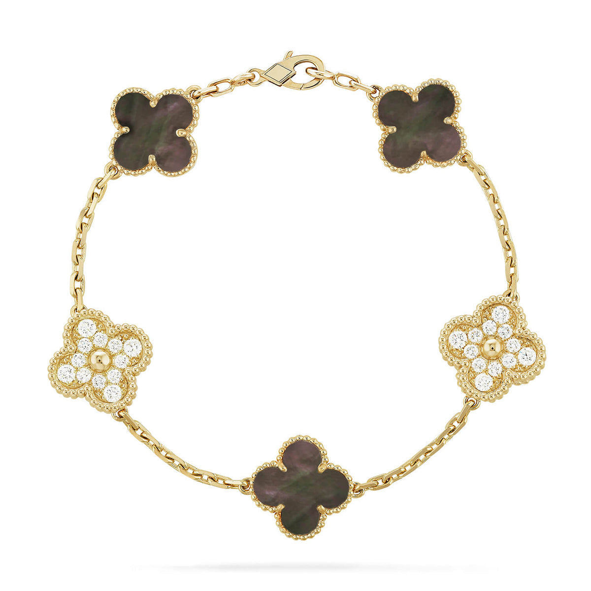 [Dream ]New CLOVER 5 MOTIF GRAY MOP BRACELET COLLECTION