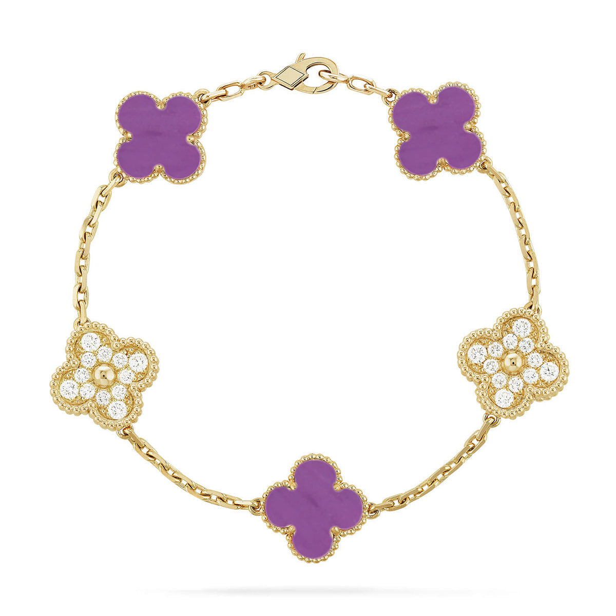 [Dream ]New  CLOVER 5 MOTIF VIOLET BRACELET COLLECTION