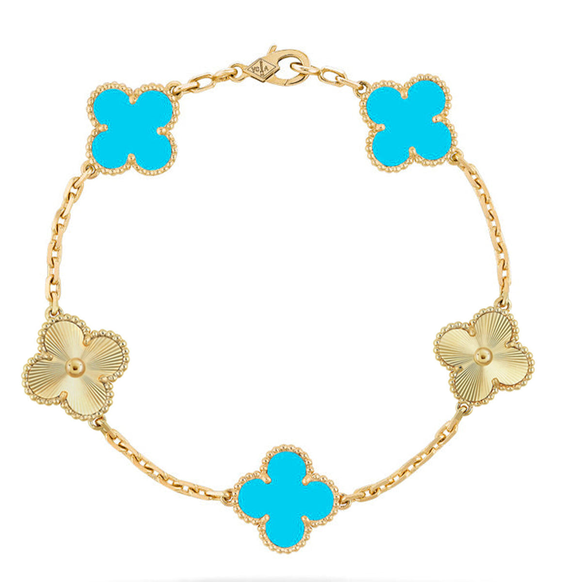 [Dream ]New  CLOVER 5 MOTIF TURQUOISE BRACELET COLLECTION