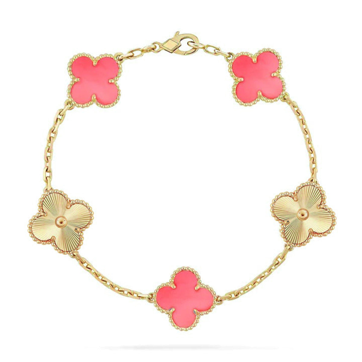 [Dream ]New  CLOVER 5 MOTIFS  PINK MOP BRACELET COLLECTION