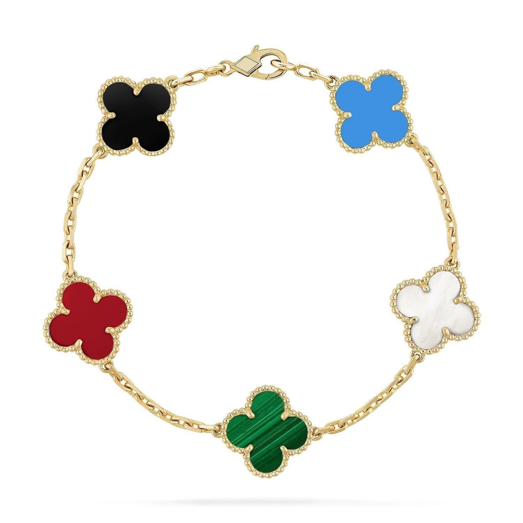 [Dream ]New CLOVER 5 MOTIFS MULTICOLOR BRACELET