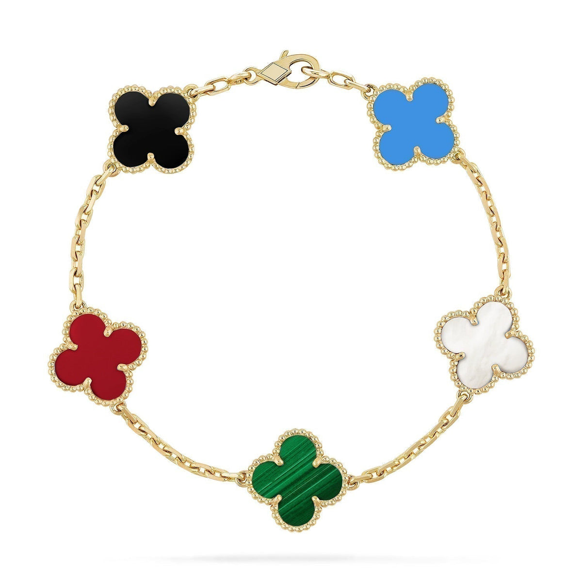 [Dream ]New CLOVER 5 MOTIFS MULTICOLOR BRACELET