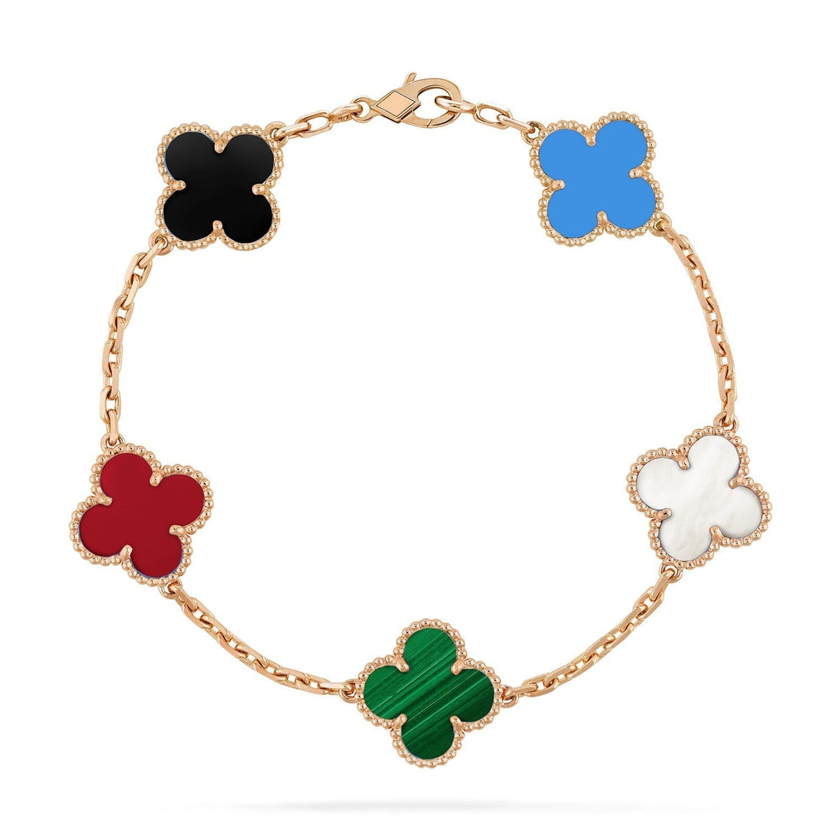 [Dream ]New CLOVER 5 MOTIFS MULTICOLOR BRACELET