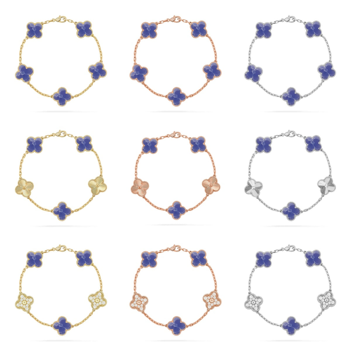 [Dream ]New CLOVER 5 MOTIF BLUE VEINS BRACELET COLLECTION