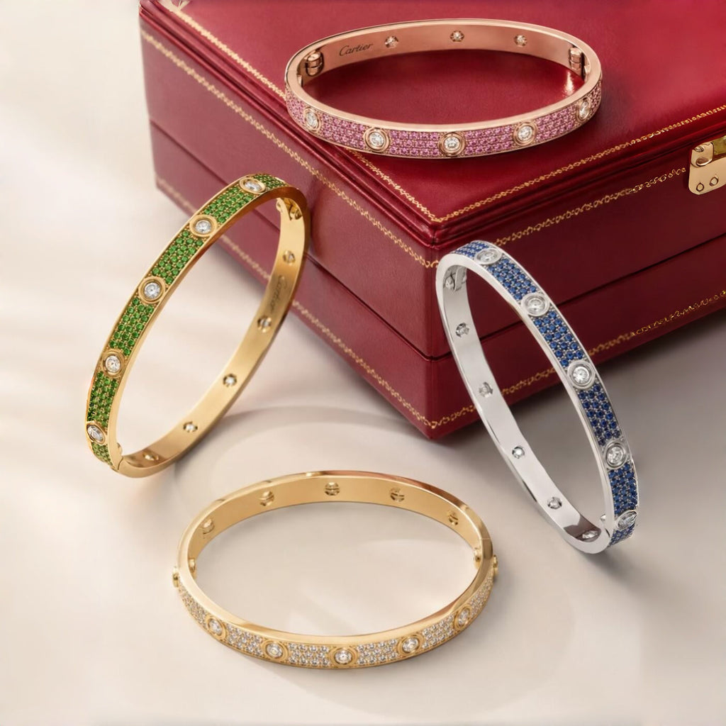 [Dream ] 2026 PAVE GEMSTONE LOVE BRACELET 6.1MM 10 DIAMONDS
