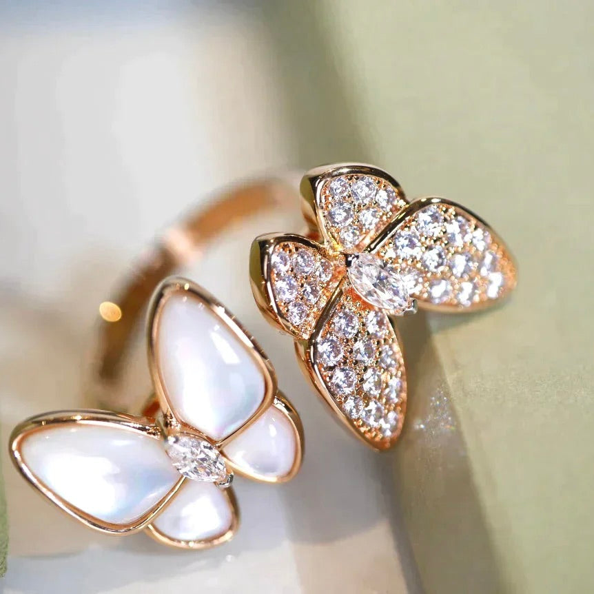 Dream TWIN BUTTERFLY DIAMOND MOP RING