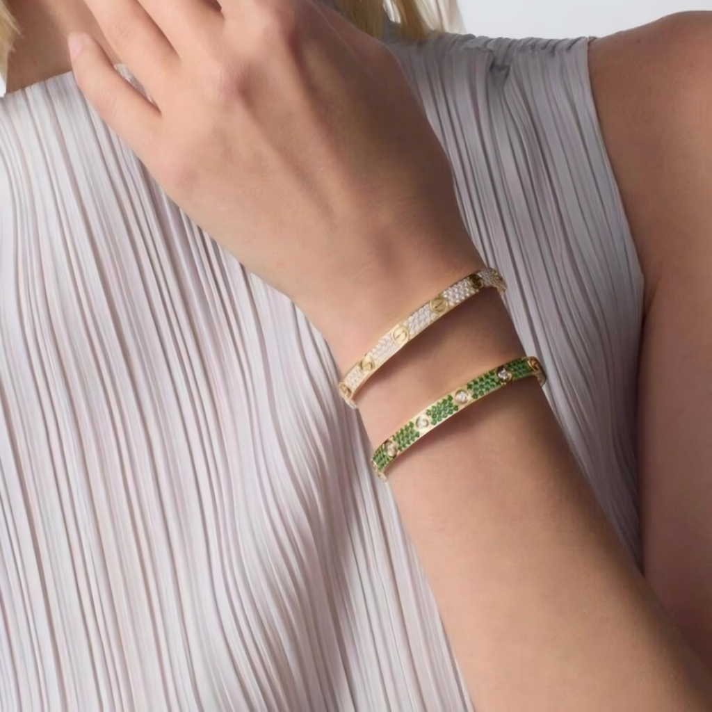 [Dream ] 2026 PAVE GEMSTONE LOVE BRACELET 6.1MM 10 DIAMONDS