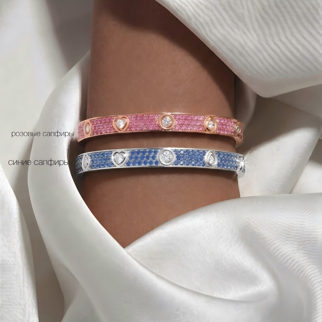 [Dream ] 2026 PAVE GEMSTONE LOVE BRACELET 6.1MM 10 DIAMONDS
