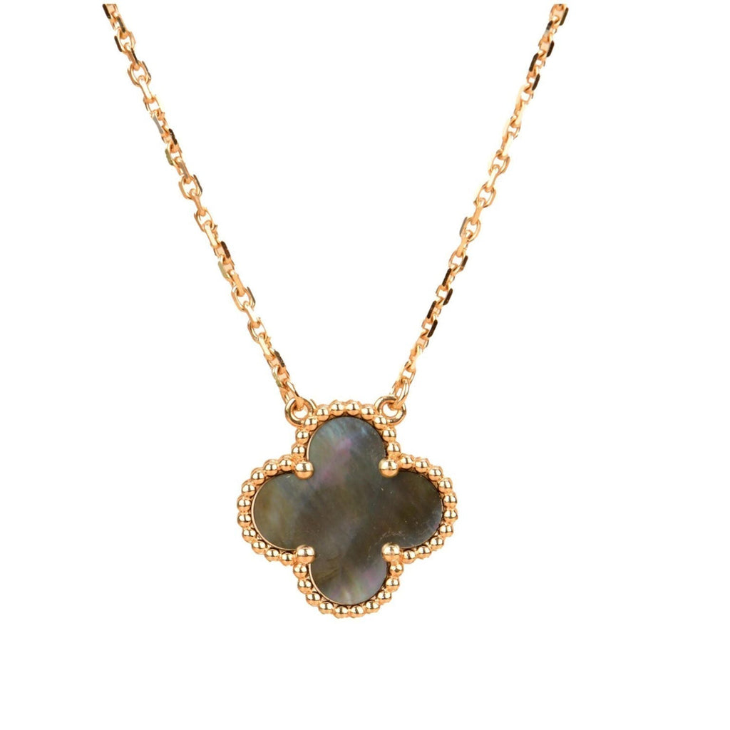 Dream CLOVER 15MM  GRAY MOTHER OF PEARL NECKLACE
