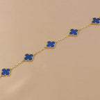 [Dream ]Neue CLOVER 5 MOTIF BLAUER ACHAT ARMBAND KOLLEKTION