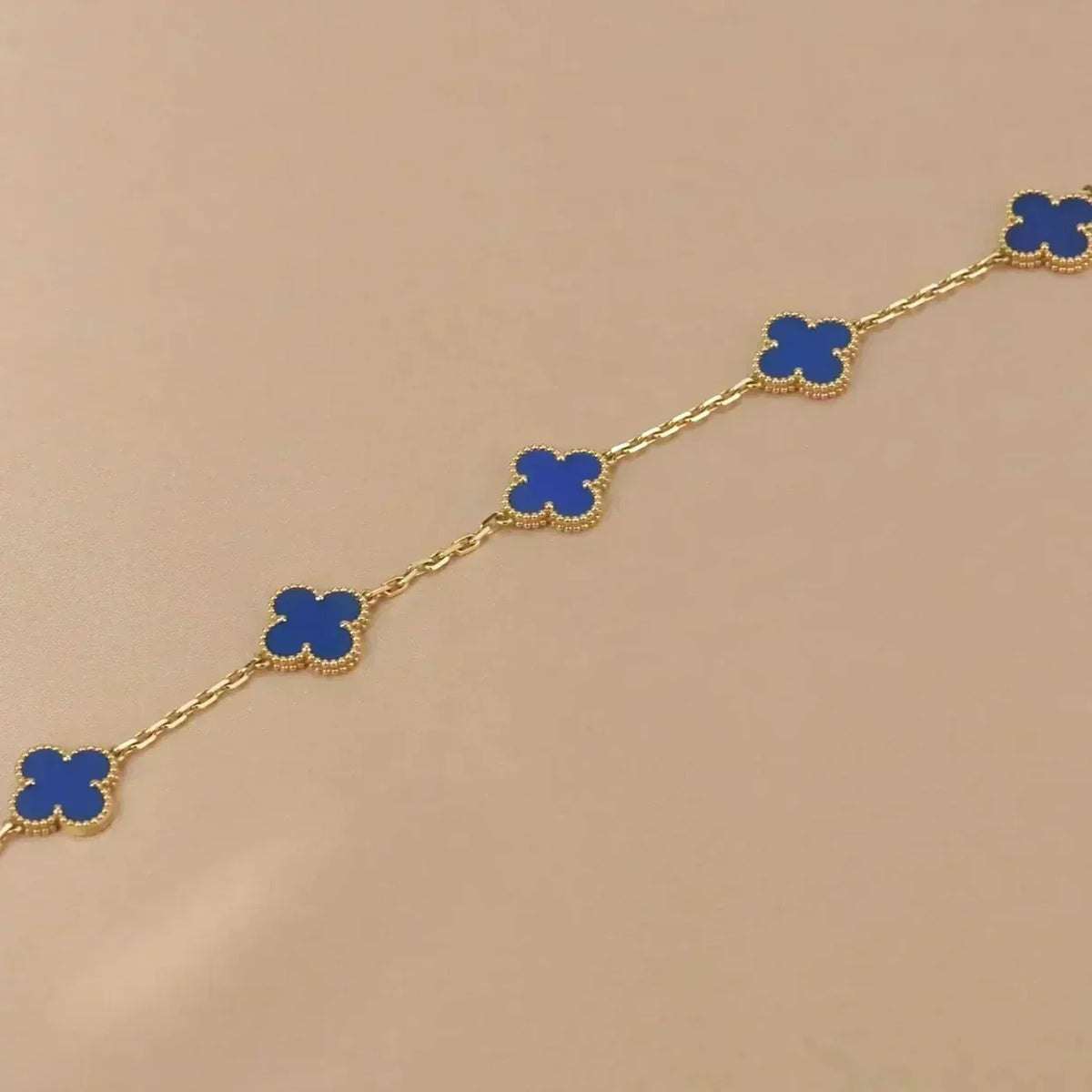[Dream ]Neue CLOVER 5 MOTIF BLAUER ACHAT ARMBAND KOLLEKTION