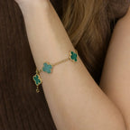 [Dream ]Neue CLOVER 5 MOTIV MALACHIT ARMBAND KOLLEKTION