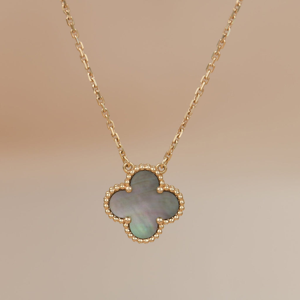 Dream CLOVER 15MM  GRAY MOTHER OF PEARL NECKLACE