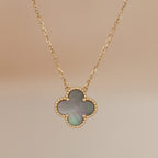 Dream CLOVER 15MM  GRAY MOTHER OF PEARL NECKLACE