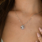 Dream CLOVER 15MM DIAMANT-LASER-HALSKETTE SILBER