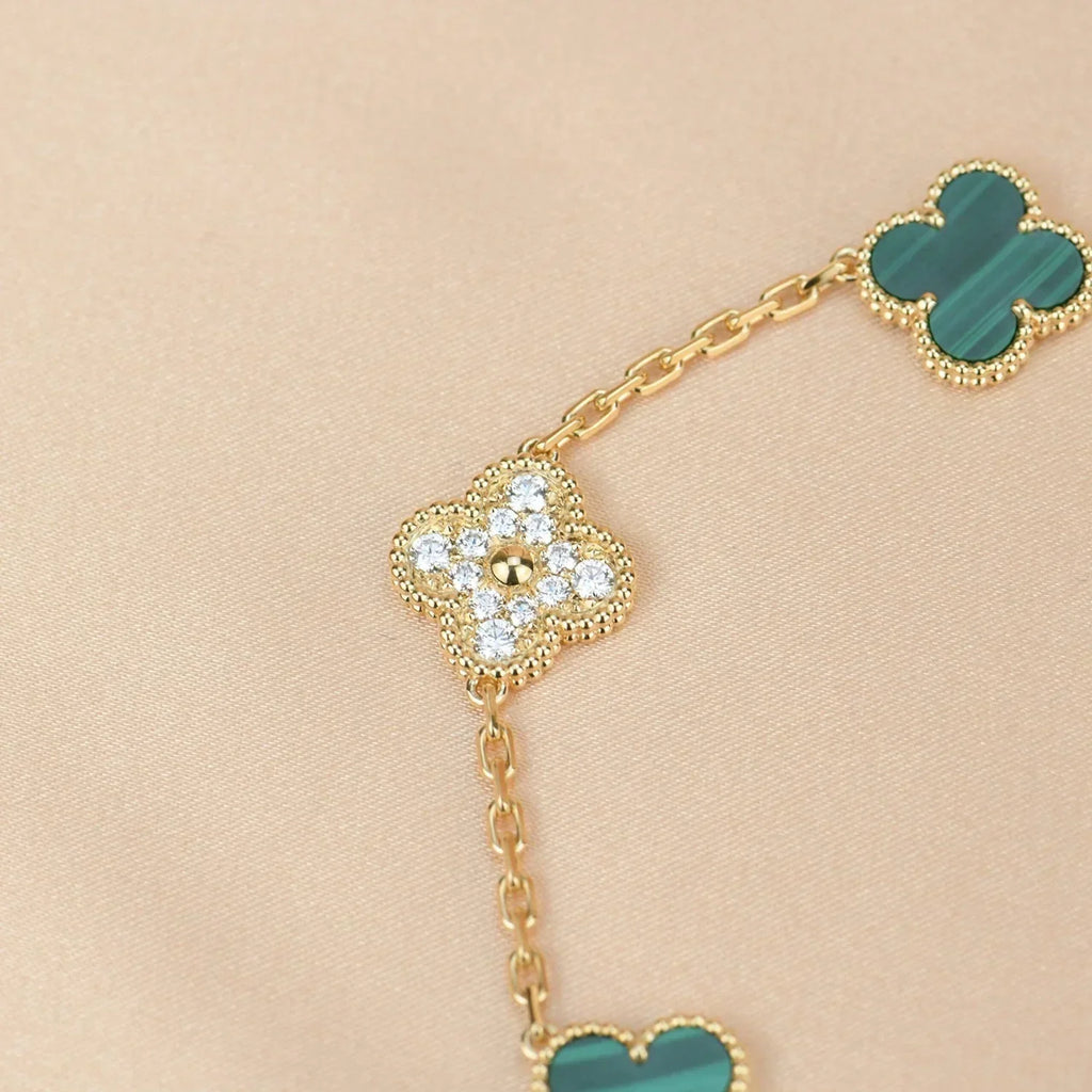 [Dream ]Neue CLOVER 5 MOTIV MALACHIT ARMBAND KOLLEKTION