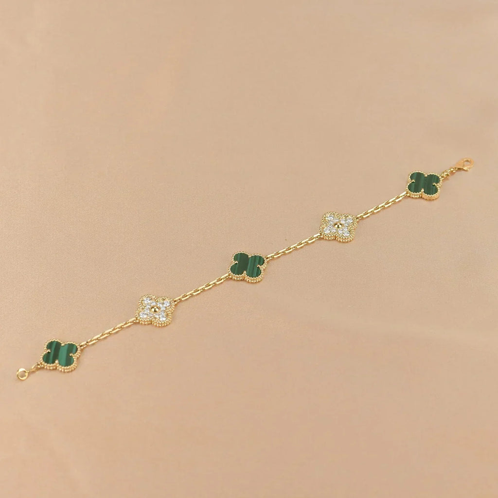 [Dream ]Neue CLOVER 5 MOTIV MALACHIT ARMBAND KOLLEKTION