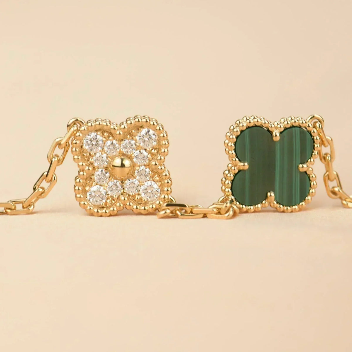 [Dream ]Neue CLOVER 5 MOTIV MALACHIT ARMBAND KOLLEKTION