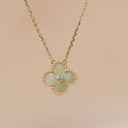 Dream CLOVER 15MM DIAMANT GOLD PERLMUTT HALSKETTE