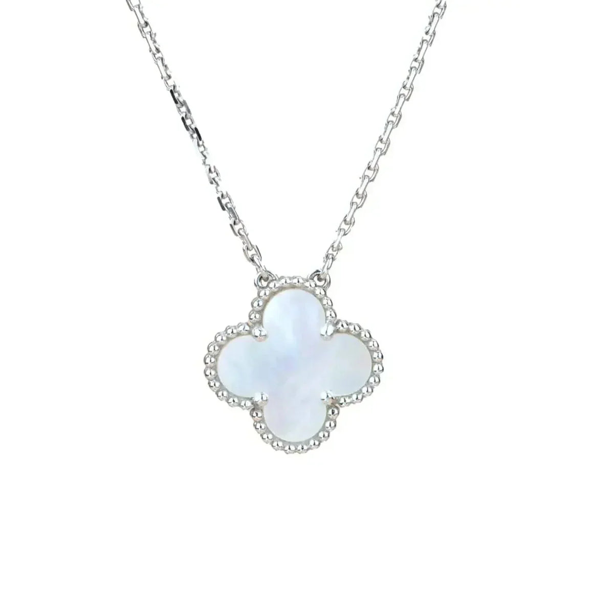 Dream CLOVER  15MM WHITE MOTHER-OF-PEARL SILVER