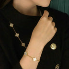 [Dream ]New CLOVER WHITE PEARL MOP 5 MOTIF BRACELET COLLECTION
