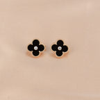 Dream CLOVER MEDIUM 1 MOTIFS ONYX DIAMOND EARRINGS