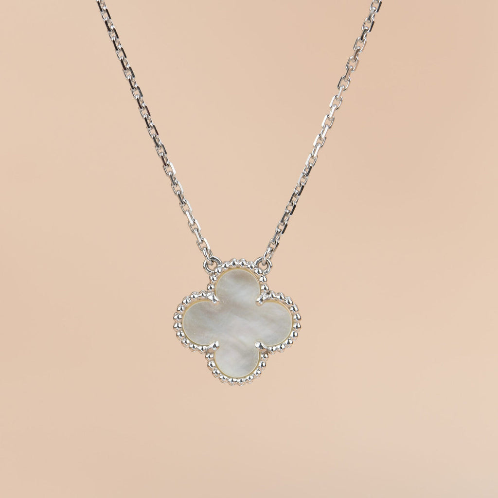 Dream CLOVER  15MM WHITE MOTHER-OF-PEARL SILVER